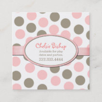 Pink & Taupe Polka Dot Square Play Date Card