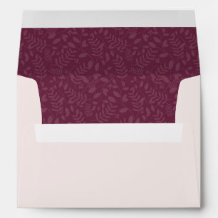 Pink/Taupe with Cranberry Plum Botanical Liner Envelope