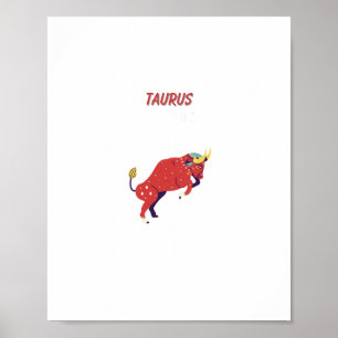 Pink Taurus, zodiac, star sign print