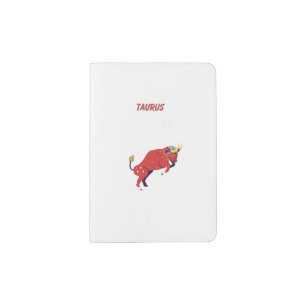 Pink Taurus, zodiac, star sign print Passport Holder