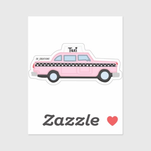 Pink Taxi Sticker