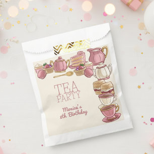 Pink Tea girl birthday party Favor Bag