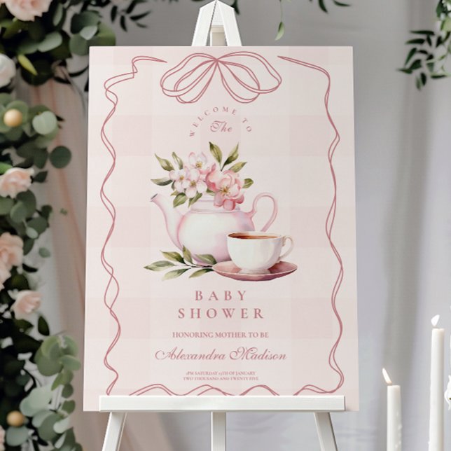 Pink Tea Party Baby Shower Foam Board (Creator Uploaded)