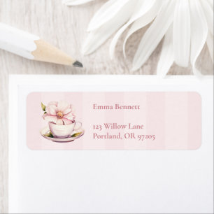 Pink Tea Party Baby Shower Label