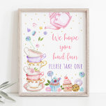 Pink Tea Party Birthday Favor Sign at Zazzle