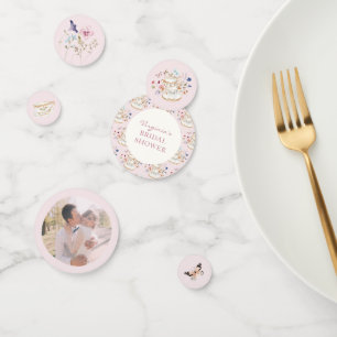 Pink Tea Party Bridal Shower Confetti
