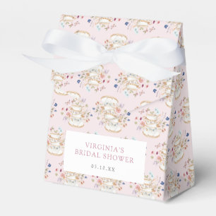Pink Tea Party Bridal Shower Favor Boxes