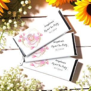 Pink Tea Party Bridal Shower Floral  Hershey Bar Favors