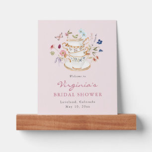 Pink Tea Party Bridal Shower Picture Ledge