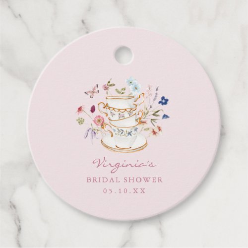 Pink Tea Party Favor Tags