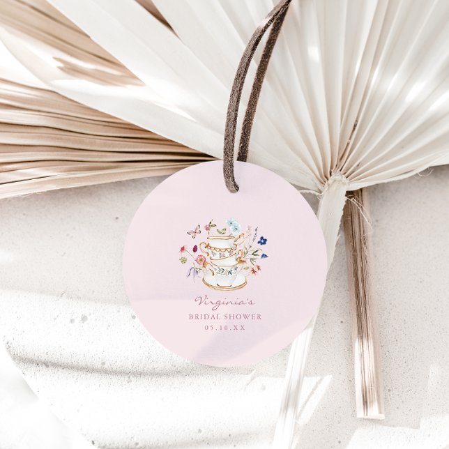 Pink Tea Party Favor Tags (Pink Floral Tea Party Favor Tags by Painted Paperie
)