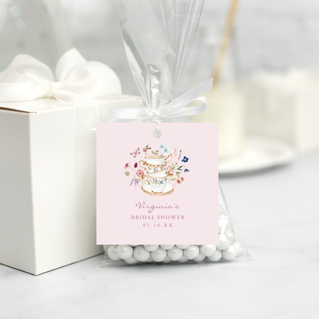 Pink Tea Party Favor Tags (Pink Floral Tea Party Favor Tags by Painted Paperie
)