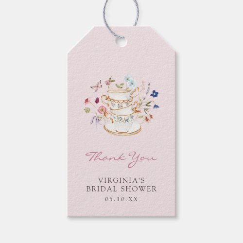 Pink Tea Party Gift Tag