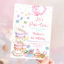 Pink Tea Party Let's Par-tea Birthday Invitation