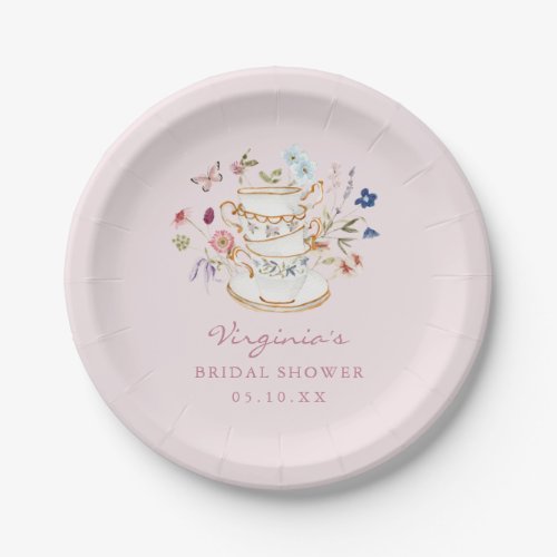 Pink Tea Party Paper Plate