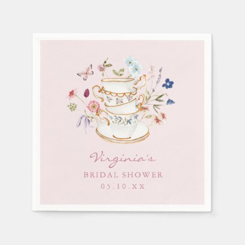 Pink Tea Party Paper Plate Napkins