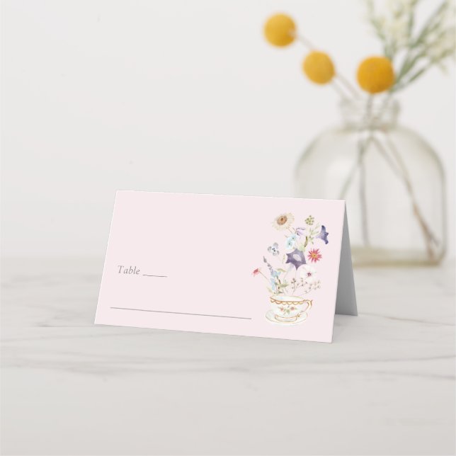 Pink Tea Party  Place Card (Front)
