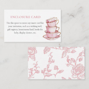 Pink Tea Party Shower Enclosure Card