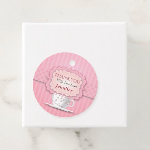 Pink Tea Party Thank You Large Favor Tags