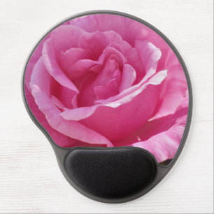 Pink Tea Rose floral Girls Pink Gel Mouse Pad