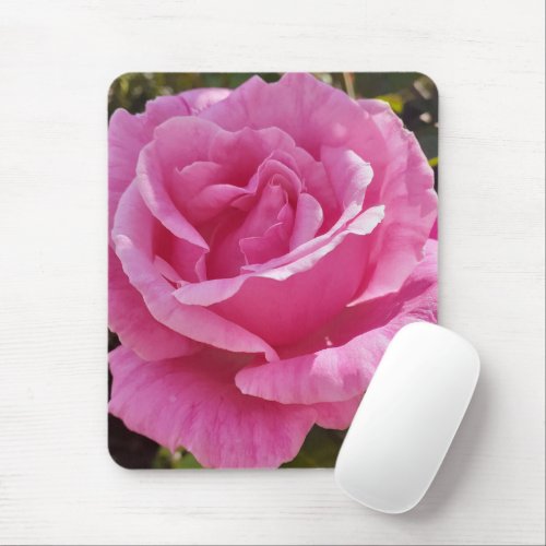 Pink Tea Rose floral Girls Pink Mouse Pad