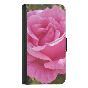 Pink Tea Rose floral Girls Pink Samsung Galaxy S5 Wallet Case