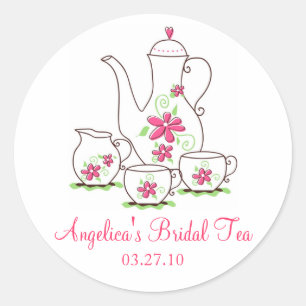 Pink Tea Set Bridal Tea Stickers