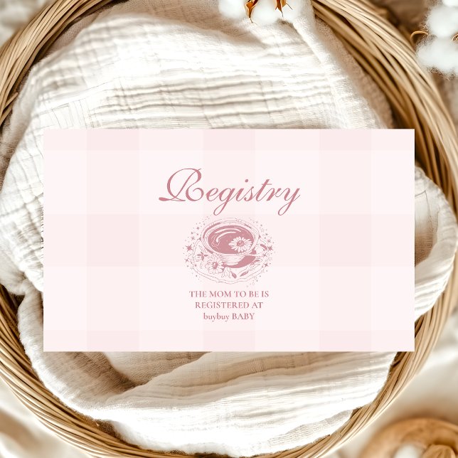 Pink Tea With The Mom To Be Registry Enclosure Card (Creator Uploaded)
