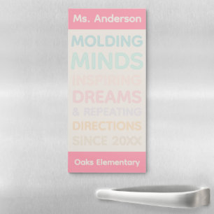 Pink Teacher Quote Magnetic Notes Notepad