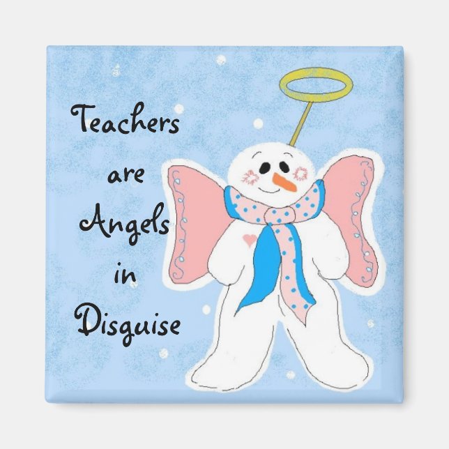 Pink Teachers are Angels Magnet (Front)