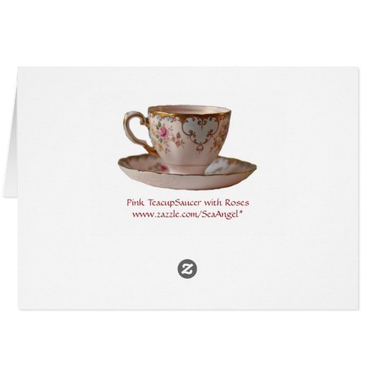 Pink Teacup and Saucer with Roses (Back Horizontal)