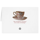 Pink Teacup and Saucer with Roses Cards (Back Horizontal)