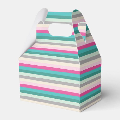 Pink Teal and Grey Striped Favor Boxes