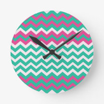 Pink,Teal and White Zigzags.