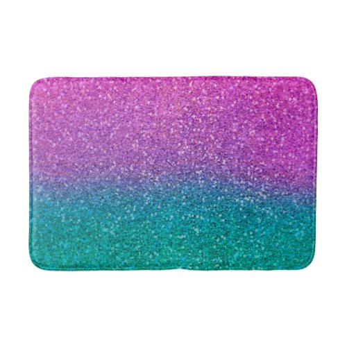 Pink Teal Aqua Blue  Purple Sparkly Glitter Bath Mat