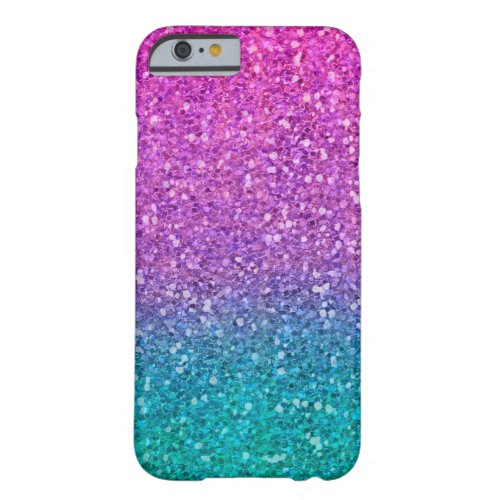 Pink Teal Aqua Blue  Purple Sparkly Glitter Barely There iPhone 6 Case