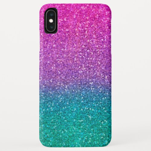 Pink Teal Aqua Blue  Purple Sparkly Glitter iPhone XS Max Case