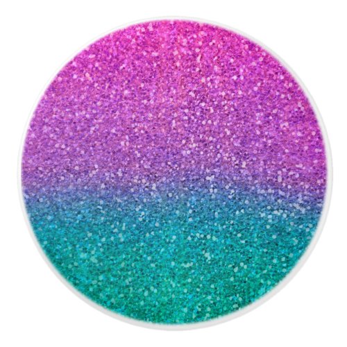 Pink Teal Aqua Blue  Purple Sparkly Glitter Ceramic Knob