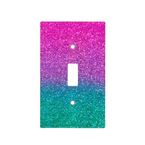 Pink Teal Aqua Blue  Purple Sparkly Glitter Light Switch Cover