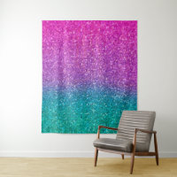 Pink Teal Aqua Blue & Purple Sparkly Glitter