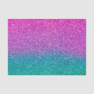 Pink Teal Aqua Blue & Purple Sparkly Glitter Tissue Paper