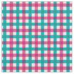 Pink &amp; Teal Bright Summer Gingham Plaid/ Tartan Fabric