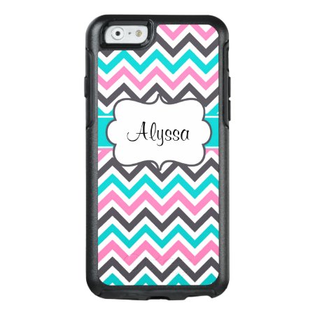 Pink Teal Chevron Personalized Otterbox Iphone 6/6s Case