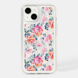 Pink & Teal Floral Pattern Speck iPhone 14 Case