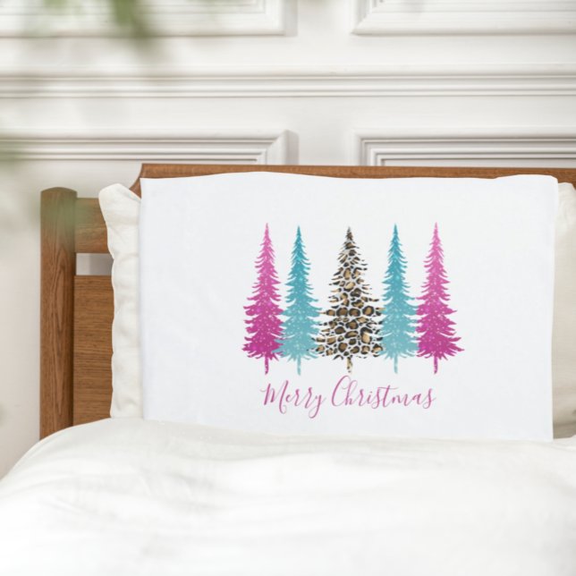 Pink Teal Glam Christmas Pillow Case (Creator Uploaded)