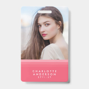 Pink & Teal Layered Photo Badge
