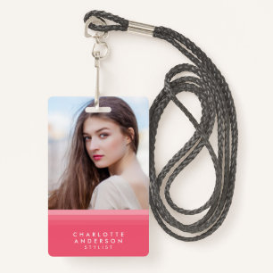 Pink & Teal Layered Photo Badge