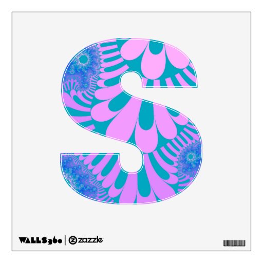 Pink Teal Loop Pattern Letter S Decal | Zazzle