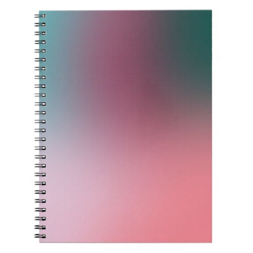 Pink Teal Ombre Gradient Blur Abstract Design Notebook