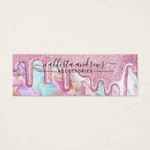 Pink Teal Pearl Opal Glitter Drips Earring Display